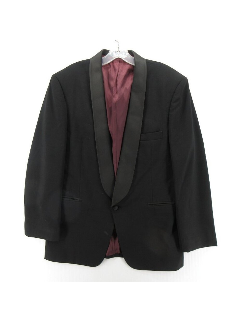 VTG After Six Sport Coat 41 Tuxedo Blazer Shawl Dinner Burgundy Lining
